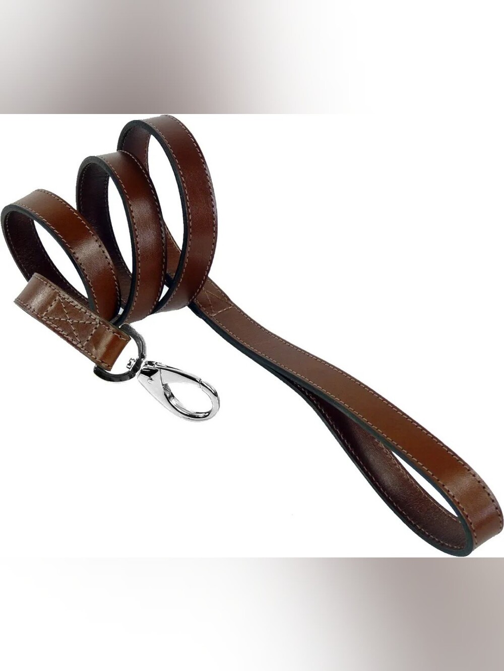 NEW Tags Hartman & Rose Hamilton 3/4 Inch Genuine Leather Leash In Papaya